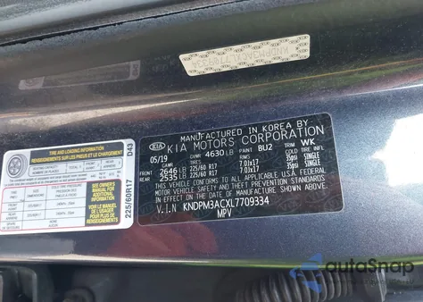 2020 Kia Sportage Lx z USA, uszkodzony, nr VIN KNDPM3ACXL7709334